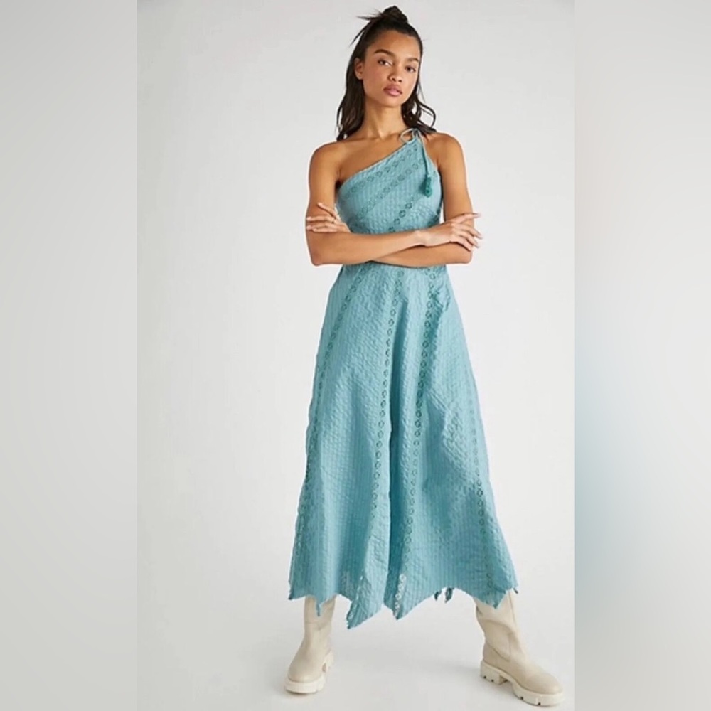 NEW Free People Bella Maxi Dress in Dusty Blue size XS
